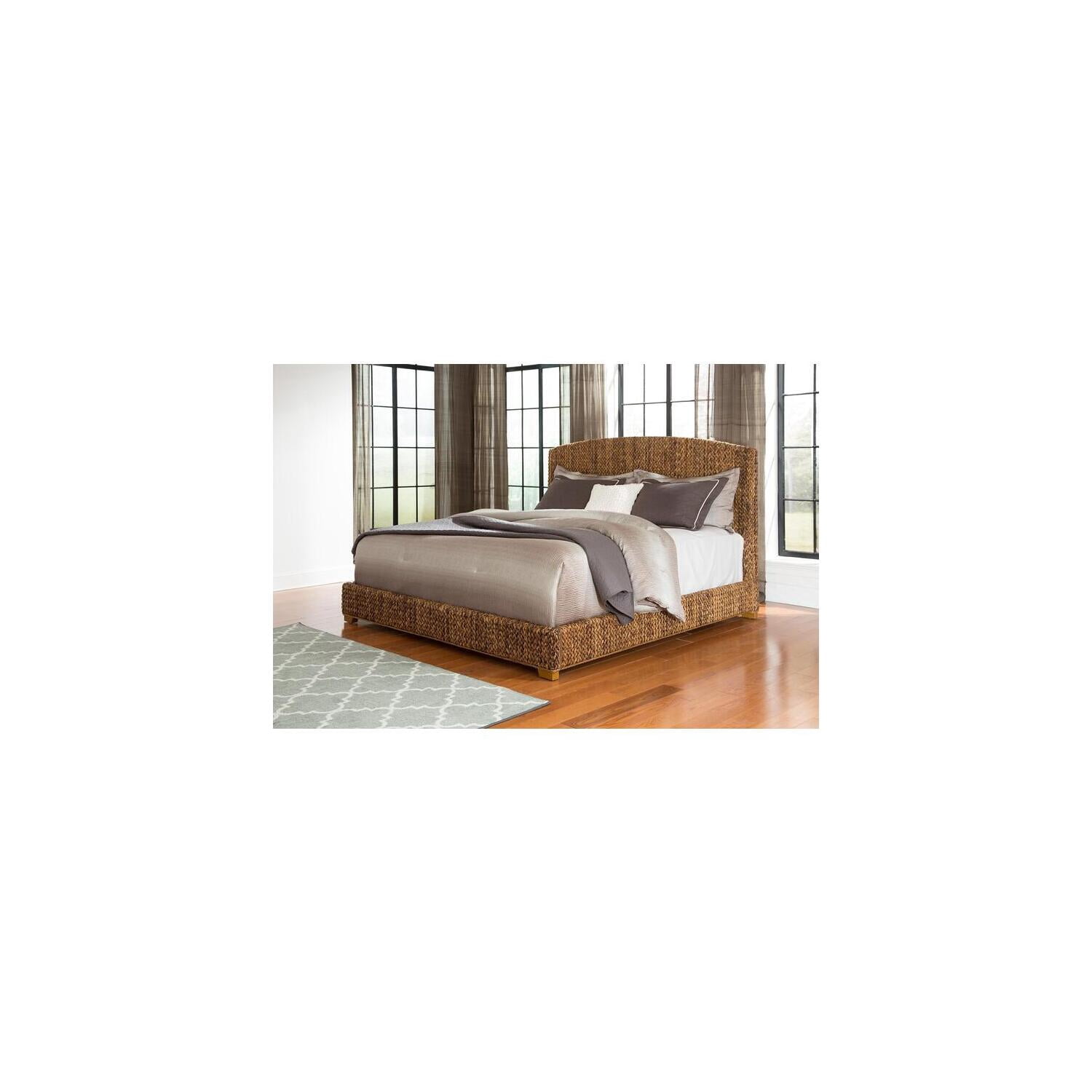 Queen Size Bed Frame Woven Banana Leaf Bed Rustic Bed Frame Bedroom Furniture