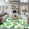 thumbnail image 3 of Rectangle Area Rugs 8 x 10 Ft, Green Leaves Non-Slip Residential Carpet, Spring Plants Rustic Botanical Pastoral Indoor Crawling Mats Runner Rugs for Living Room/Dining Room/Bedroom, 3 of 8