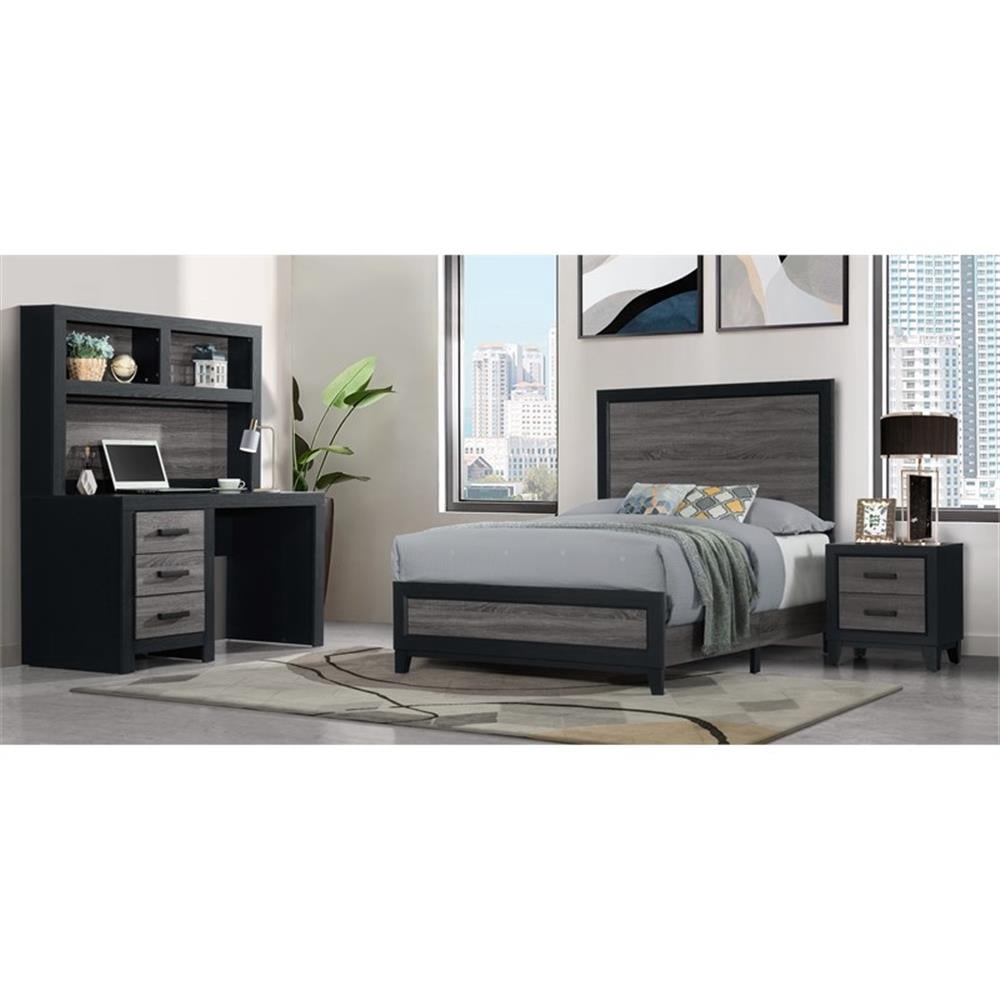 Global Furniture USA Lisbon Grey/Black Nightstand, 1 Pack