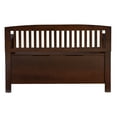 thumbnail image 5 of Linon Cynthia Slat Back Wood Bench with Flip Top Storage, 50"L x 17.25"D x 32"H, Walnut Brown, 5 of 14