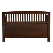 Linon Cynthia Wood Storage Bench FlipTop Slat Back & Side in Walnut Brown Finish