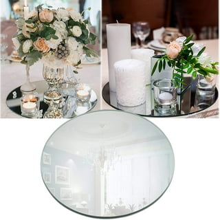 Eastland Round Mirror and Cylinder Vase Centerpiece with Richland 3  Floating Candles Set of 84