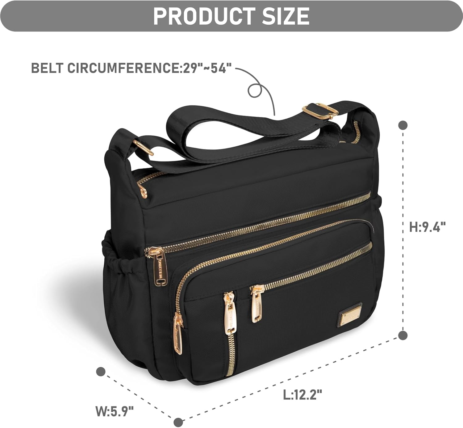 Crossbody Bag for Women, Shoulder Purse Handbag Messenger Bag, Trendy Pocketbooks, Waterproof and Multi-Pockets