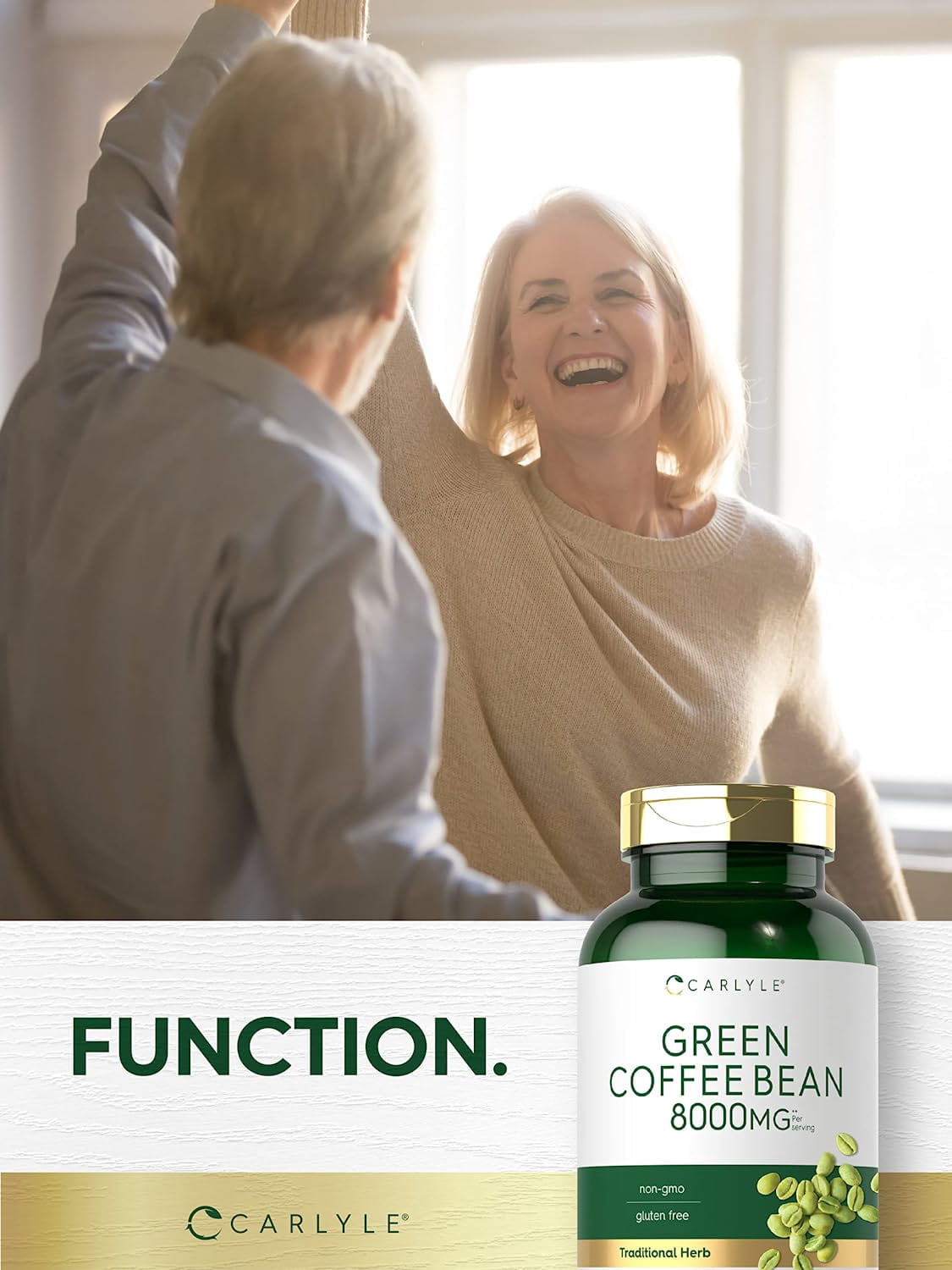 Carlyle Green Coffee Bean Extract, 8000 mg, Pure Supplements, 300