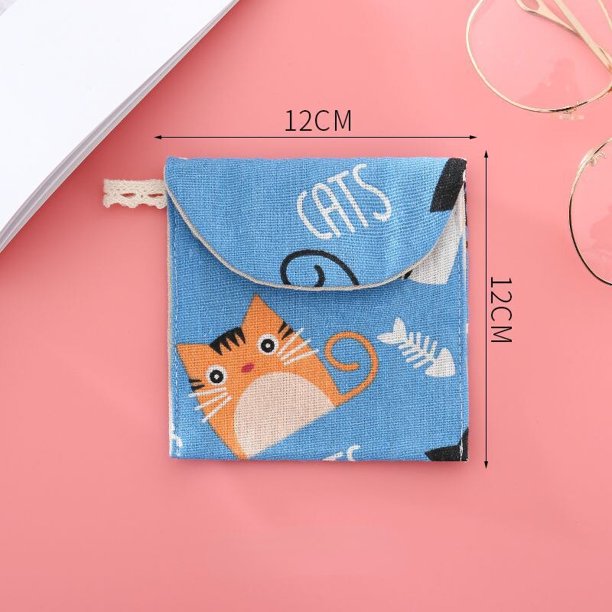 Bolsa de almacenamiento de tampones para mujer, organizador de almohadilla sanitaria impermeable, lápiz labial, llaves, auriculares, Cables de datos, monedero