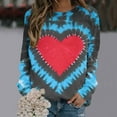 thumbnail image 2 of ShomPort Womens Tie Dye Sweatshirts Long Sleeve Round Neck Color Block Print Casual Pullover Tops, 2 of 3