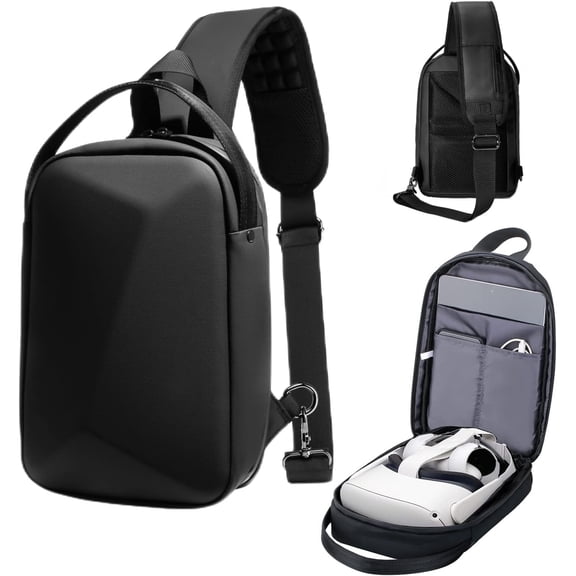 VR Carrying Case for Meta Quest 3/Quest 2/Vision Pro/Pico 4 – Hard Protective Travel Case Fits Most Battery Straps & Controllers