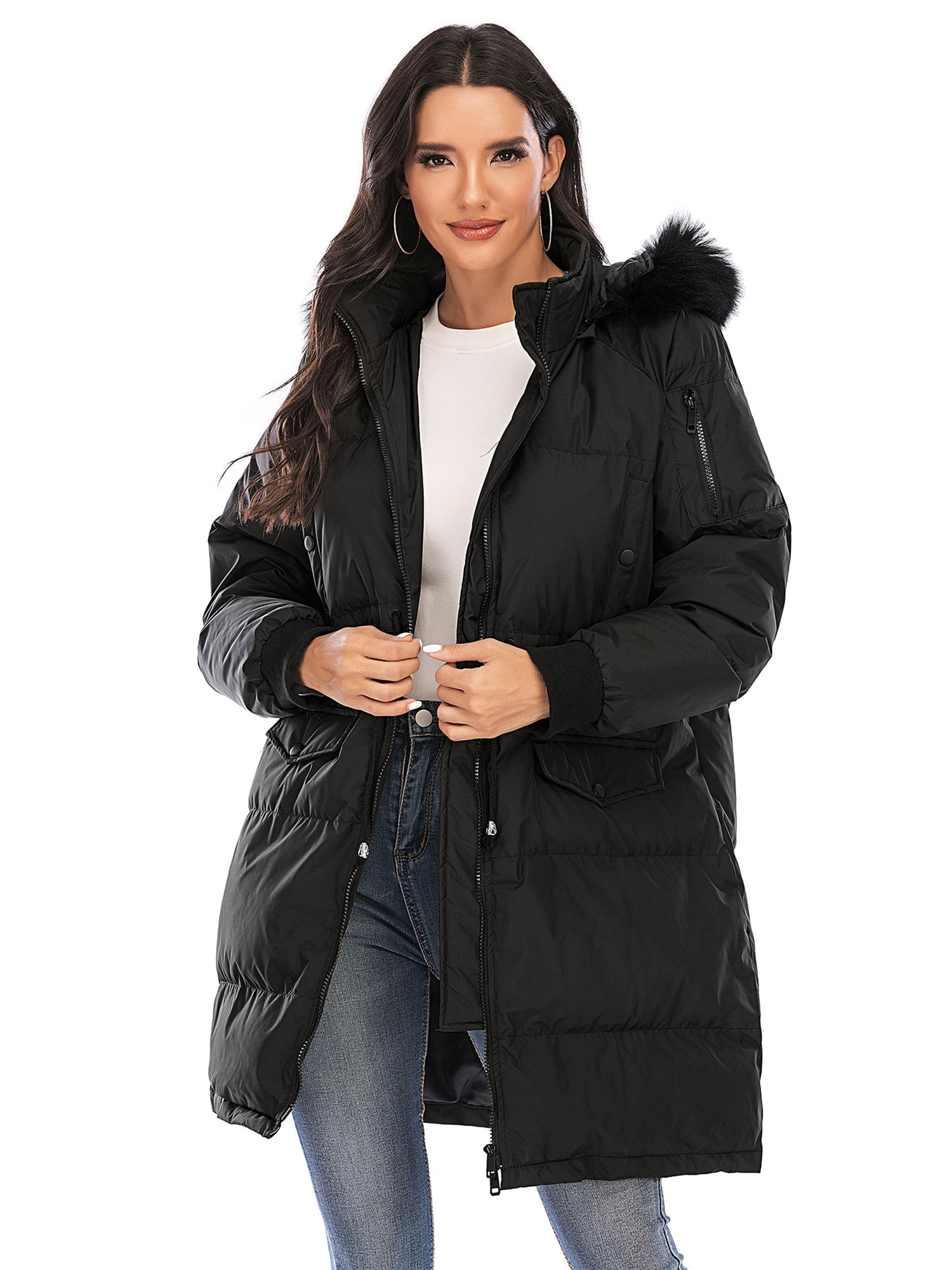 BAG WIZARD - Women's Hooded Thickened Down Jacket Long Winter Parka ...