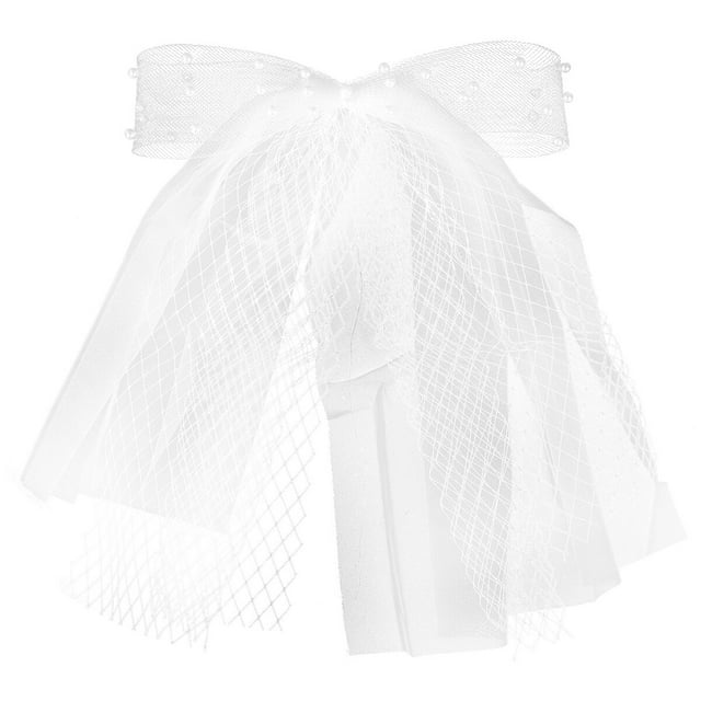 CIMAXIC Mariage 1 Pce Robe de Mariée Voile Forêt Série Voile Blanc Court (Blanc), 15.16"X9.45"X0.2 Pouces