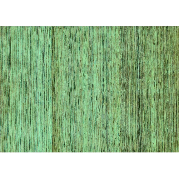 Ahgly Company Machine Washable Indoor Rectangle Abstract Turquoise Blue Modern Area Rugs, 3' x 5'