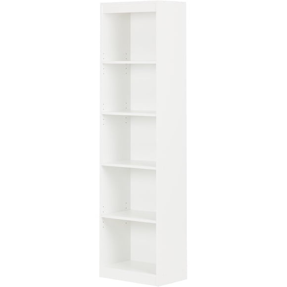 Meubles South Shore Collection Bibliothèque Étroite Blanc Pur