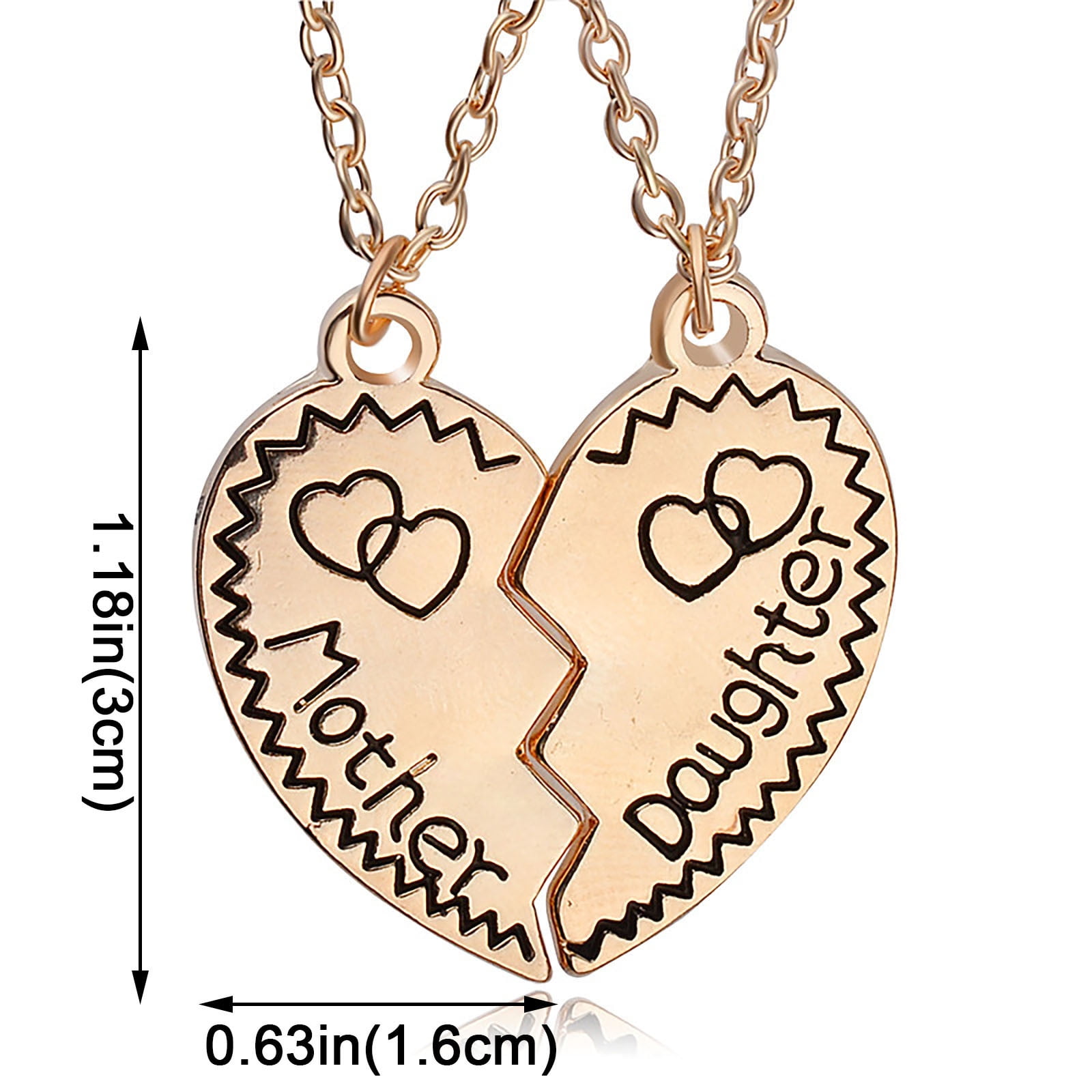 Mother and daughter heart necklace discount