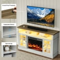 thumbnail image 5 of CHITOOMA Fireplace tv Stand with LED up to 75 inch, White, 5 of 8
