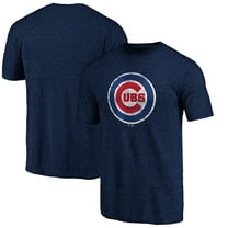 Men's Navy Chicago Cubs Weathered Official Logo Tri-Blend T-Shirt