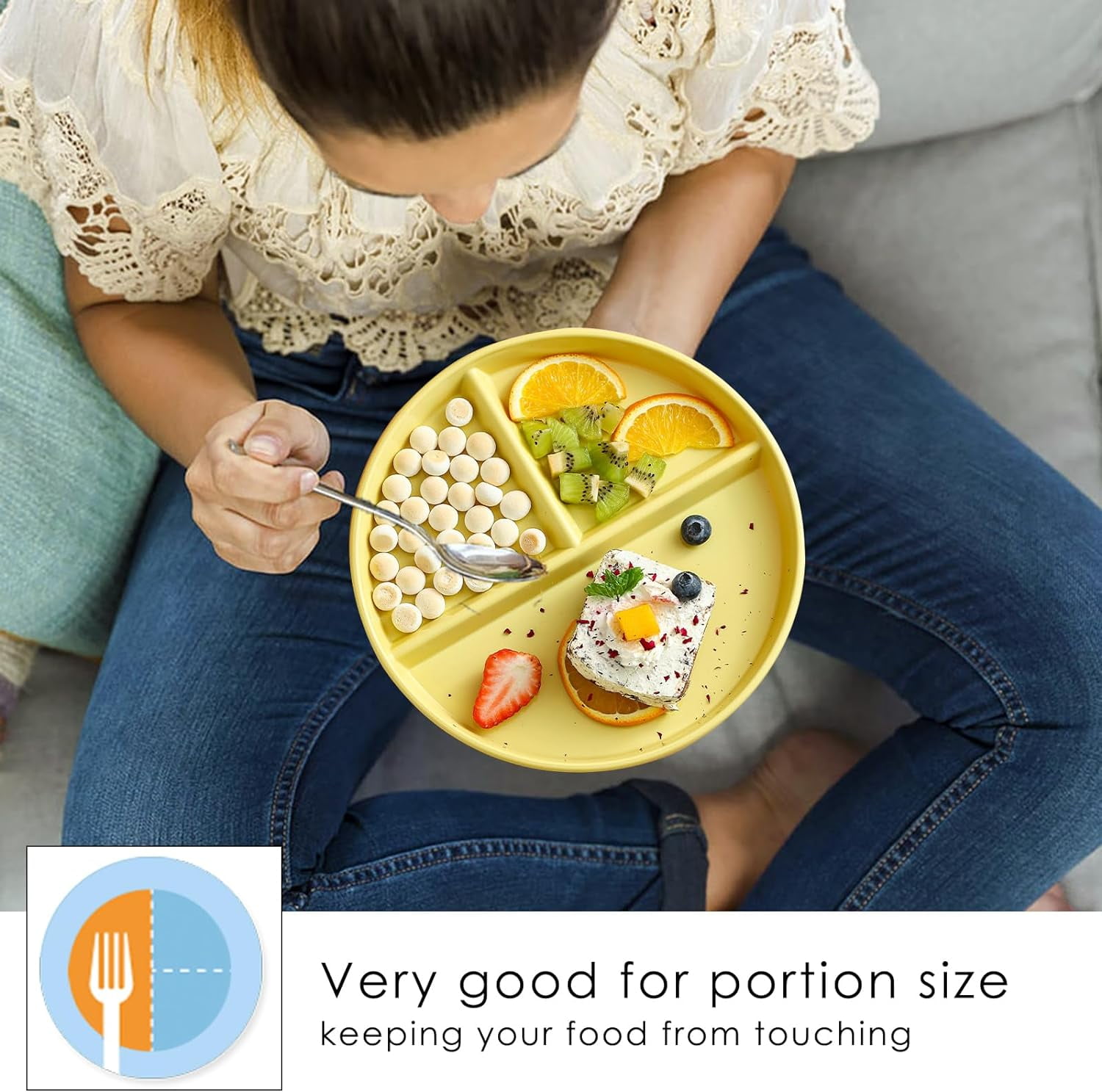 4Pcs Portion Control Plates 9 Inch Divided Plate Adults Plastic 3  Compartment Dinner Plate Perfect for Bariatric Diet Weight Loss Healthy  Eating Reusable 3 Section Lunch Tray - Walmart Business Supplies, image size:1500x1487