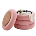 thumbnail image 6 of Tcbosik 2-in-1 Storage Ottoman with Flip Lid, Pink Plush Teddy Fleece Footrest/Side Table for Living Room - Holds Blankets, Pillows & More, 6 of 7