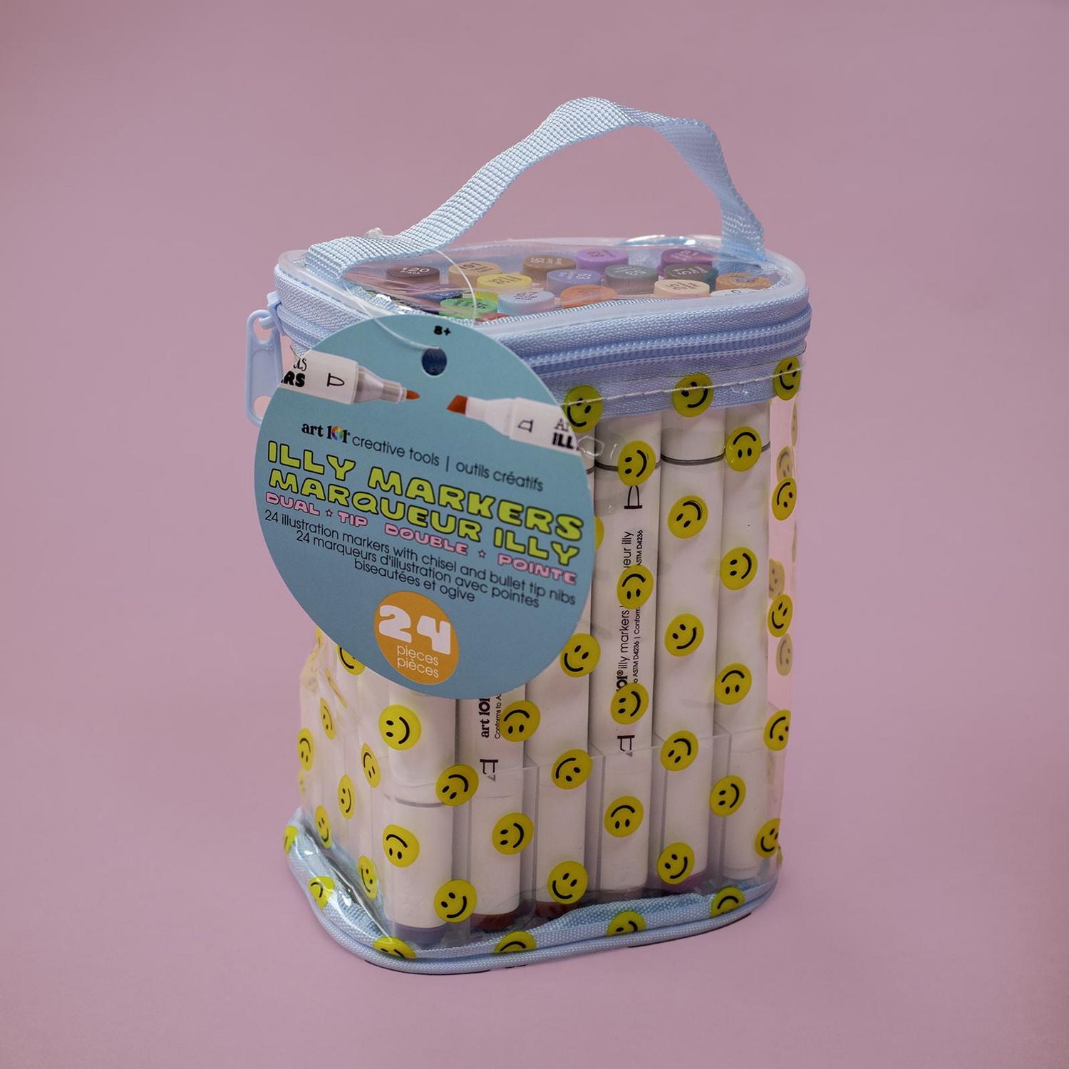 Art 101 Illy Marker Bag, Smiley Face Edition with 24 Pieces