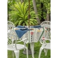 thumbnail image 3 of Outdoor Tablecloth with Umbrella Hole for Patio/Picnic/Party/Camping, Green Spring Floral Waterproof Table Cloth Round Cover Washable, Colorful Summer Flowers Vintage Botanical (Dia 54"), 3 of 8