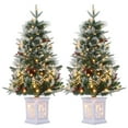 thumbnail image 1 of Árbol de Navidad GAOMON preiluminado de 3 pies con base de copo de nieve y 70 LED, 1 of 9