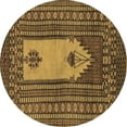 thumbnail image 1 of Ahgly Company Indoor Round Abstract Brown Modern Area Rugs, 6' Round, 1 of 4
