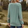 thumbnail image 5 of Women Long Sleeve Peplum Tunic Shirts Floral/Solid V Neck Babydoll Flowy Blouse Tops Green L, 5 of 6