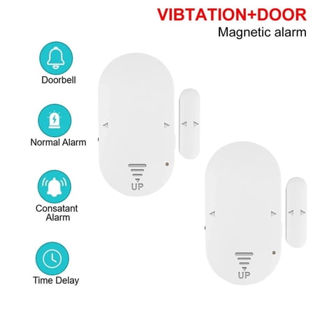 130dB Door Window Alarm System,High Sensitivity Security Sensors with 1-Year Battery Life,Set of 2