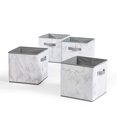 thumbnail image 1 of Urban Shop Cubes de Rangement en Marbre, Ensemble de 4, Gris/blanc, 1 of 5