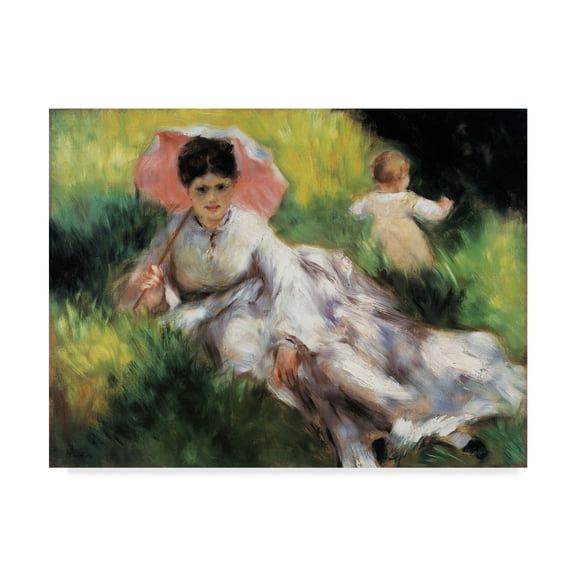 Trademark Fine Art 'Women With A Parasol & A Small Child' Canvas Art by Masters Collection