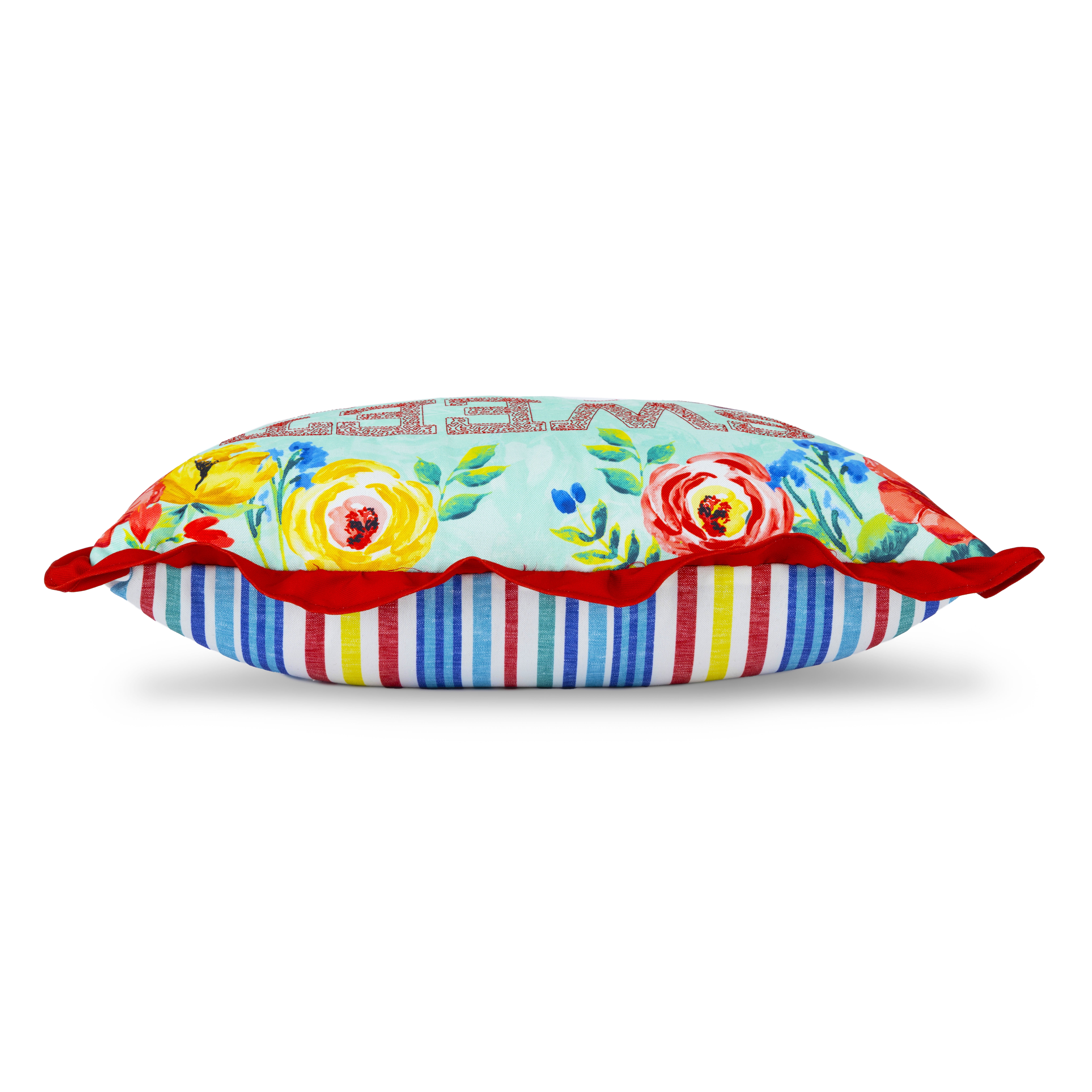 The Pioneer Woman Sweet Life Outdoor Rectangle Pillow, Multicolor, 14 in x 20 in