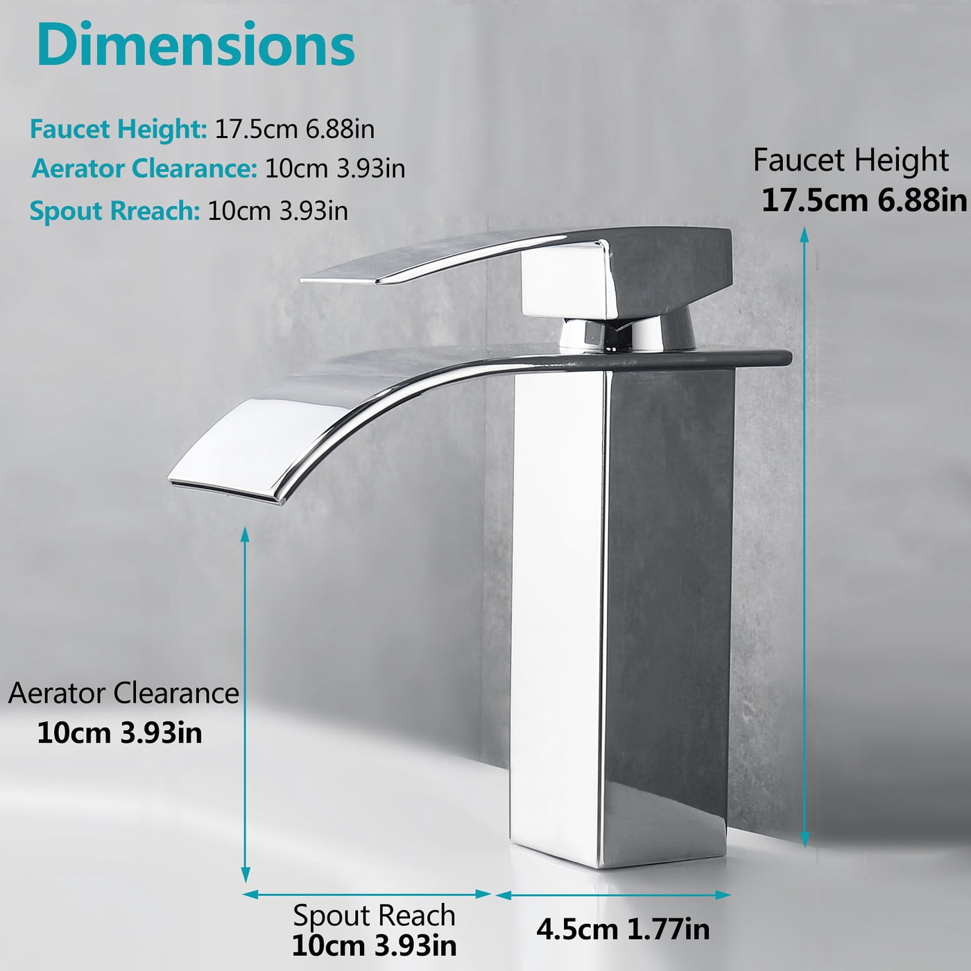 YZZY Single Handle Waterfall Bathroom Faucet Brushed Chrome Bathroom Basin Faucet Single Hole Bathroom Vanity Sink Faucet