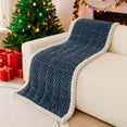thumbnail image 3 of Corduroy Sofa Cushion Cover, Non-Slip Plush Sofa Throw Blanket and Backrest Cover for Living Room Protection(Blue), 3 of 4