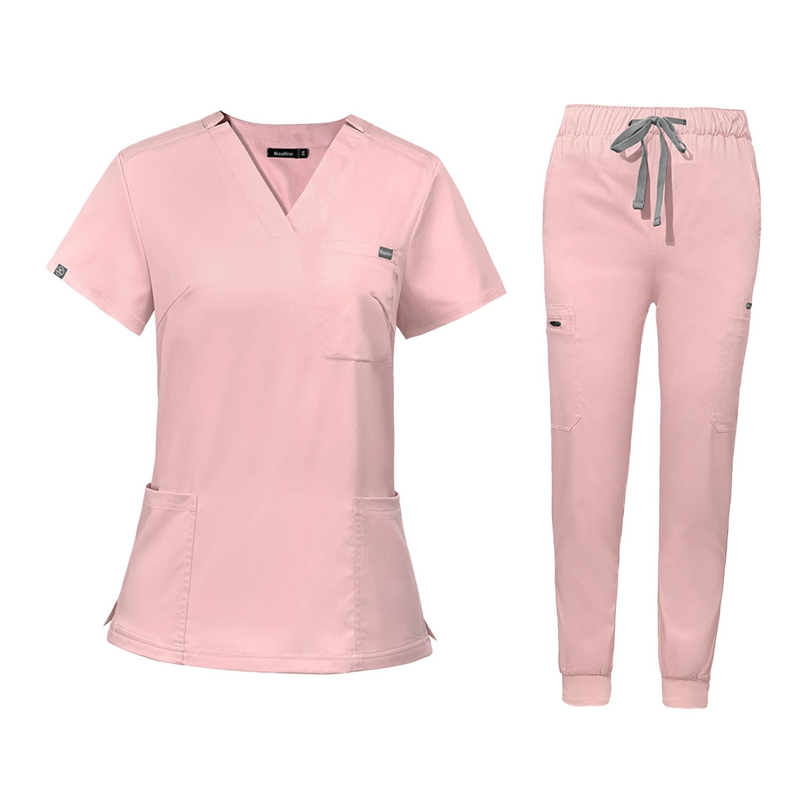 Nursing Uniforms Scrub Set Nurse Top and Pants Women Work suits for