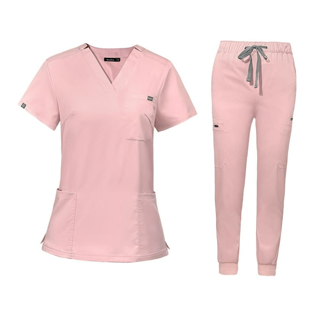 Conjunto de uniforme de enfermería Yuyangstore con bolsillos pantalones superiores cómoda