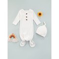 thumbnail image 2 of Diconna Baby Ribbed Solid Sleeping Bag Long Sleeve Buttoned Round Collar, 2 of 8