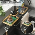 thumbnail image 4 of PENGXIANG Faucet Sponge Holder  Sink Caddy Drain Rack  Aluminum Organizer for Kitchen Bathroom with Hook  Gold, 4 of 9