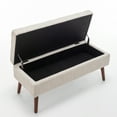 thumbnail image 2 of Modern Linen Upholstered End of Bed Bench Tufted Storage Ottoman With Solid Wood Legs, 2 of 10