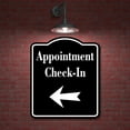 thumbnail image 2 of Appointment Check-In Left Arrow BLACK Aluminum Composite Sign, 8.5"x10", 2 of 9