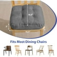 thumbnail image 3 of Chair Cushions for Dining Chairs, Dining Chair Cushions, Tufted Indoor Chair Pads with Ties & Non Slip Backing, Seat Cushions for Kitchen Chairs 16.5” x 16.5” x 3.5”, Set of 6, Grey, 3 of 14