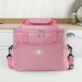 thumbnail image 4 of Harliver Lunch bag for Women/Men,Reusable Lunch Box Leakproof Cooler Bag for Adult,Collapsible Lunch Bag with Adjustable Shoulder Strap for Work Office Picnic Beach, 11.42x10.24x8.27in (Pink), 4 of 6