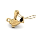 thumbnail image 2 of 925 Sterling Silver Gold Vermeil 5x3 MM Pear Black Spinel Dainty Aladdin Lamp Necklace, 2 of 4