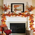 thumbnail image 5 of Fake Flower Bouquet Cabinet Decoration 2 Pack Fall Garland Maple 6.5Ft/Piece Hanging Vine Garland Artificial Autumn Garland Thanksgiving Decor For Home Wedding Fireplace Party Christmas, Household Im, 5 of 8