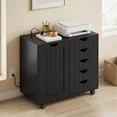 thumbnail image 2 of HOMCOM Mobile File Cabinet with 5 Drawers Printer Stand with USB Port Black, 2 of 10