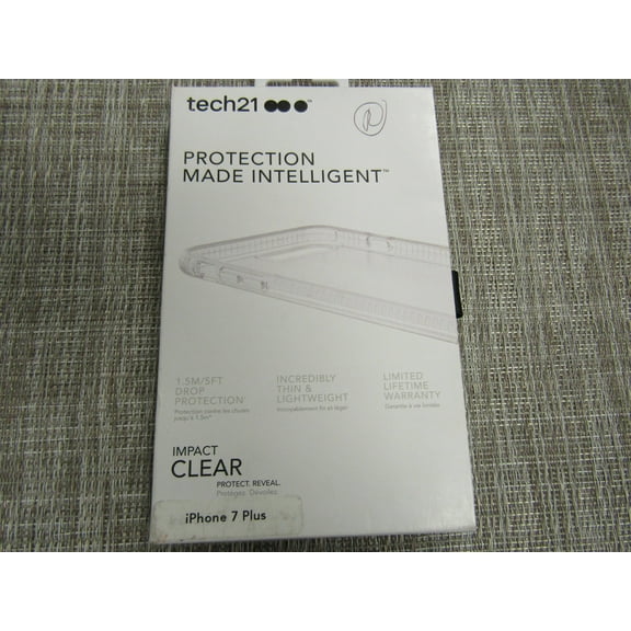 tech21 Impact Clear Phone Case for Apple iPhone 8 Plus/iPhone 7 Plus, Clear/Matte