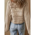 thumbnail image 6 of Fall Sweaters Round Neck Crochet Hollow Out Cute Winter Pullover Sweaters for Women Trendy 2025  L, 6 of 7