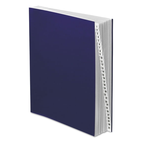 Expanding Desk File, 31 Dividers, Dates, Letter-Size, Dark Blue Cover | Bundle of 5 Each