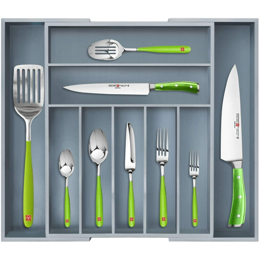 Expendable Bamboo Kitchen Drawer Organizer Flatware and Silverware