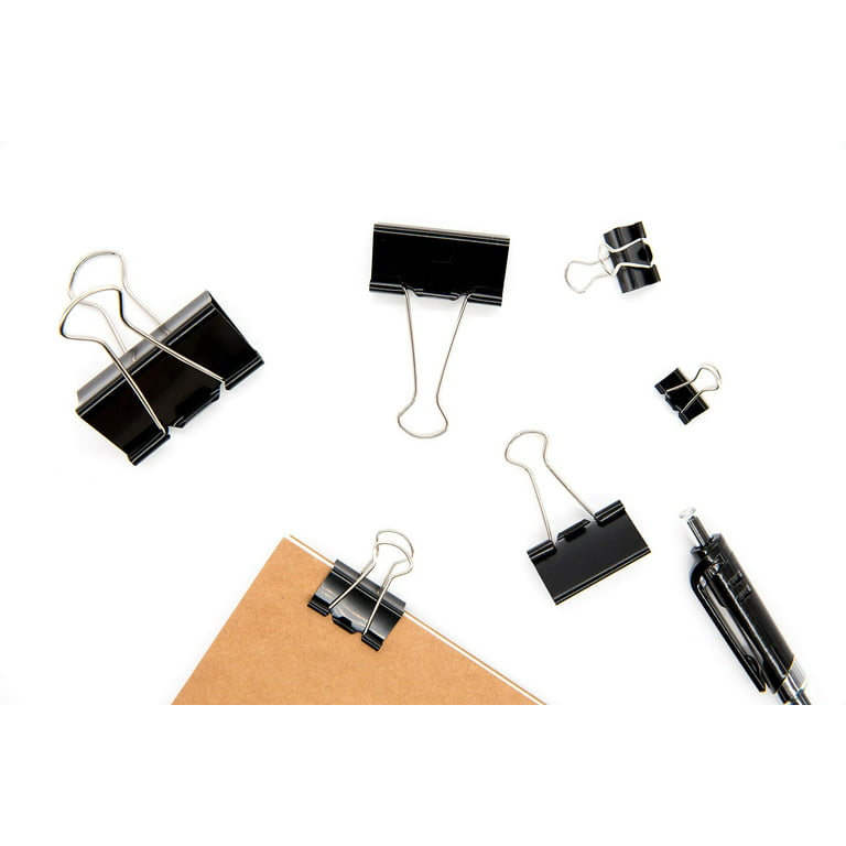  STOLCA 208 PCS Binder Clips Paper Clamps Assorted Sizes, Metal  Paper Binder Clip, Black Binding Paperwork Clamp Bulk, Office Supplies for  School Teachers : Office Products