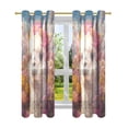 thumbnail image 2 of Sheer Curtains Grommet Drapes Window Treatments Light Filtering for Bedroom Living Room 2 Panels 42" x 63" Alpaca and Flower, 2 of 7