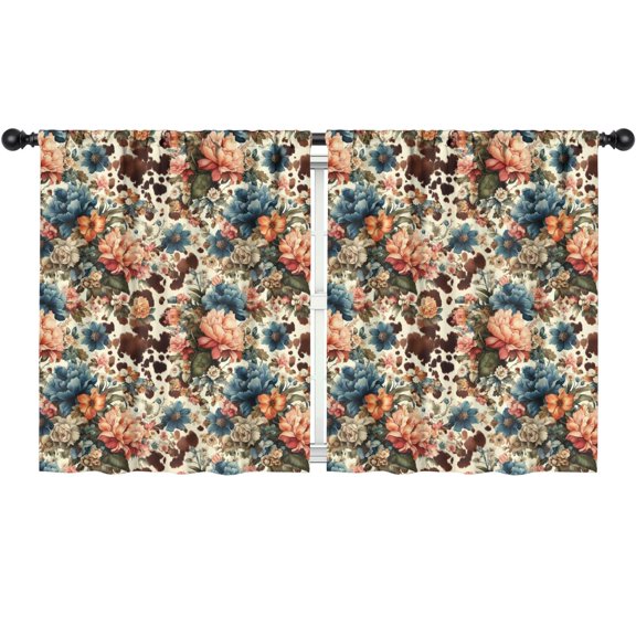 Blackout Kids Curtains,Pioneer Flower Floral Print Pattern Childrens Insulated Curtains Set Of 2,Bedroom Essentials,Toddler Room Decor 52"x63"