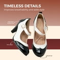 thumbnail image 3 of Chase & Chloe Women's Vintage-Inspired Mary Jane Pumps with Wingtip and Mid-Heel, 3 of 5